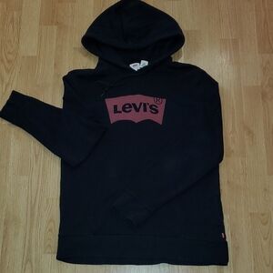 Levi's Black and Red Logo Hoodie for Men